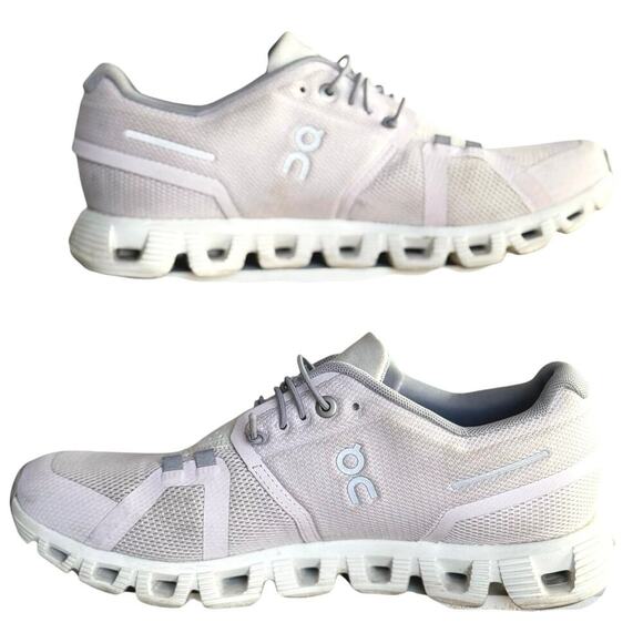 On Women's Cloud 5 Sneakers, Lily/Frost, Purple Size 6.5 Medium US - Picture 2 of 11